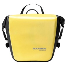 Rockbros AS-003-1Y waterproof bicycle bag with shoulder strap, front/rear mounting, 10-14l - yellow