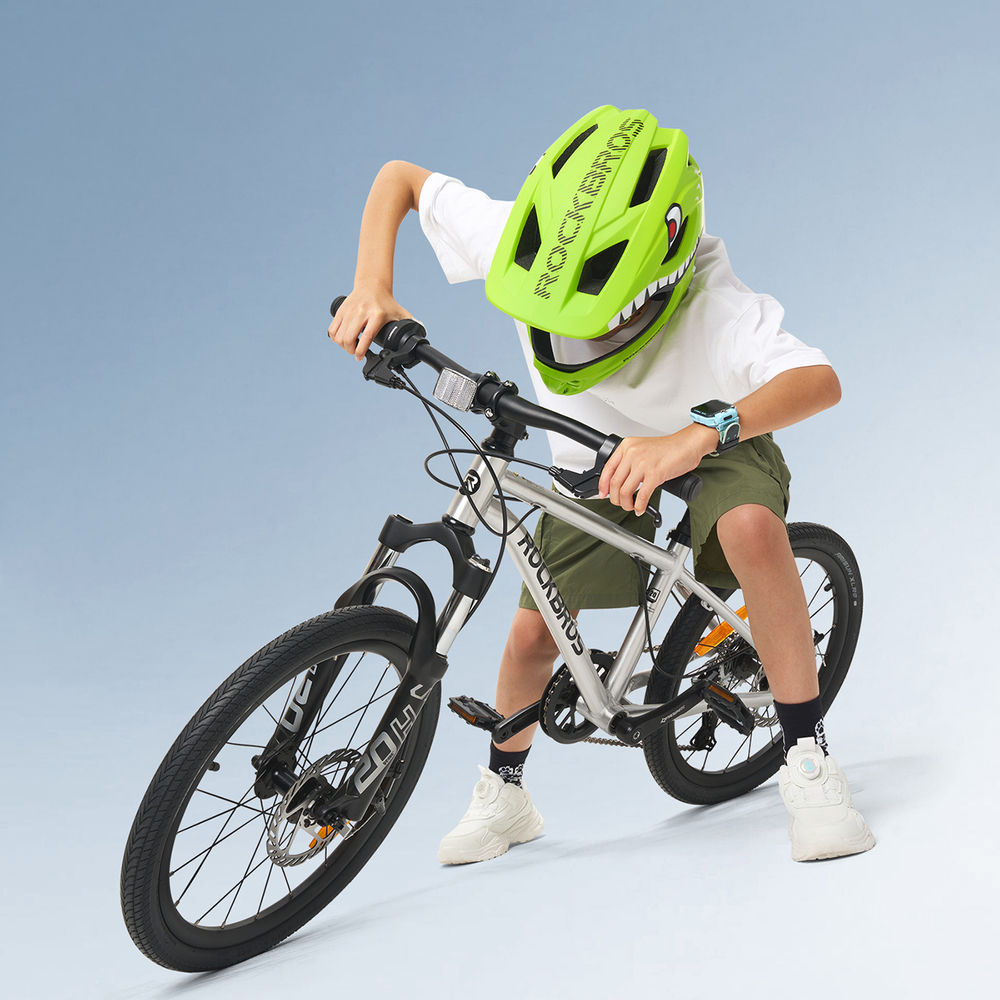 Rockbros TT-32004 Shark Children&amp;amp;#39;s Bike Helmet with Detachable Jaw Size M (54-58) - Green
