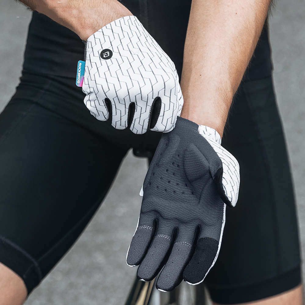 Rockbros sports gloves full spring-summer size S - white and black