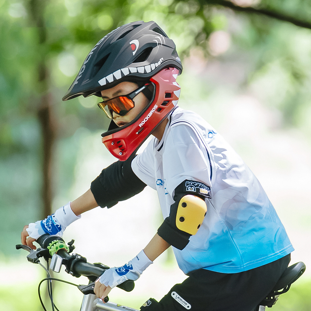Rockbros TT-32006 Shark Children&amp;amp;#39;s Bike Helmet with Detachable Jaw Size S (48-52) - Black