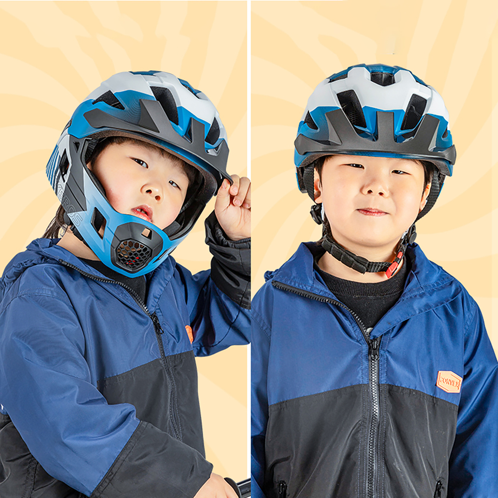 Rockbros TS-61 10110061002 Children&amp;amp;#39;s Bike Helmet with Detachable Chin Size M (54-57) - Blue
