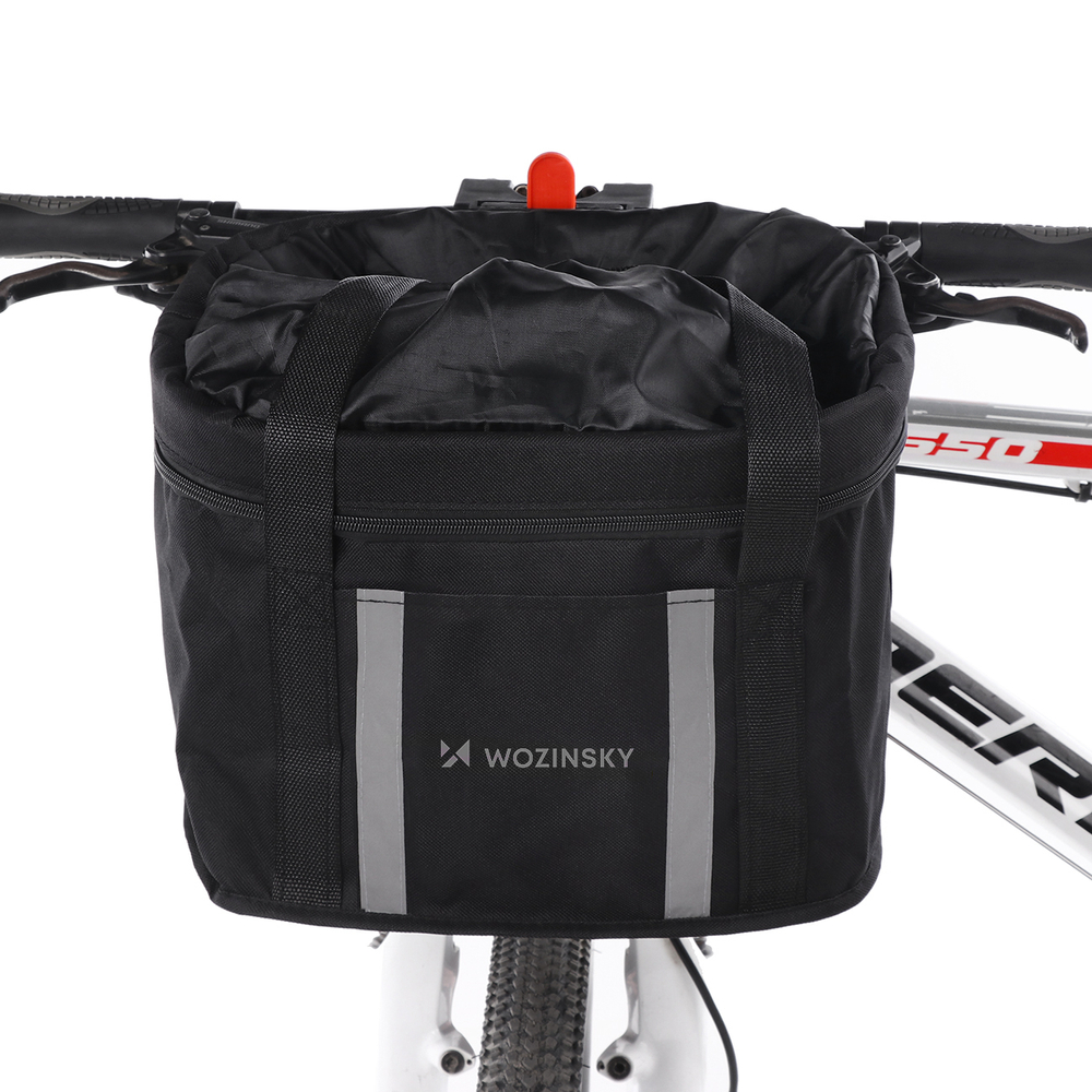 Wozinsky fabric bicycle basket large - black