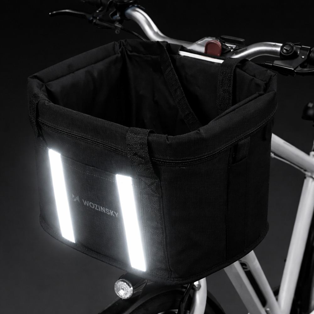 Wozinsky fabric bicycle basket large - black