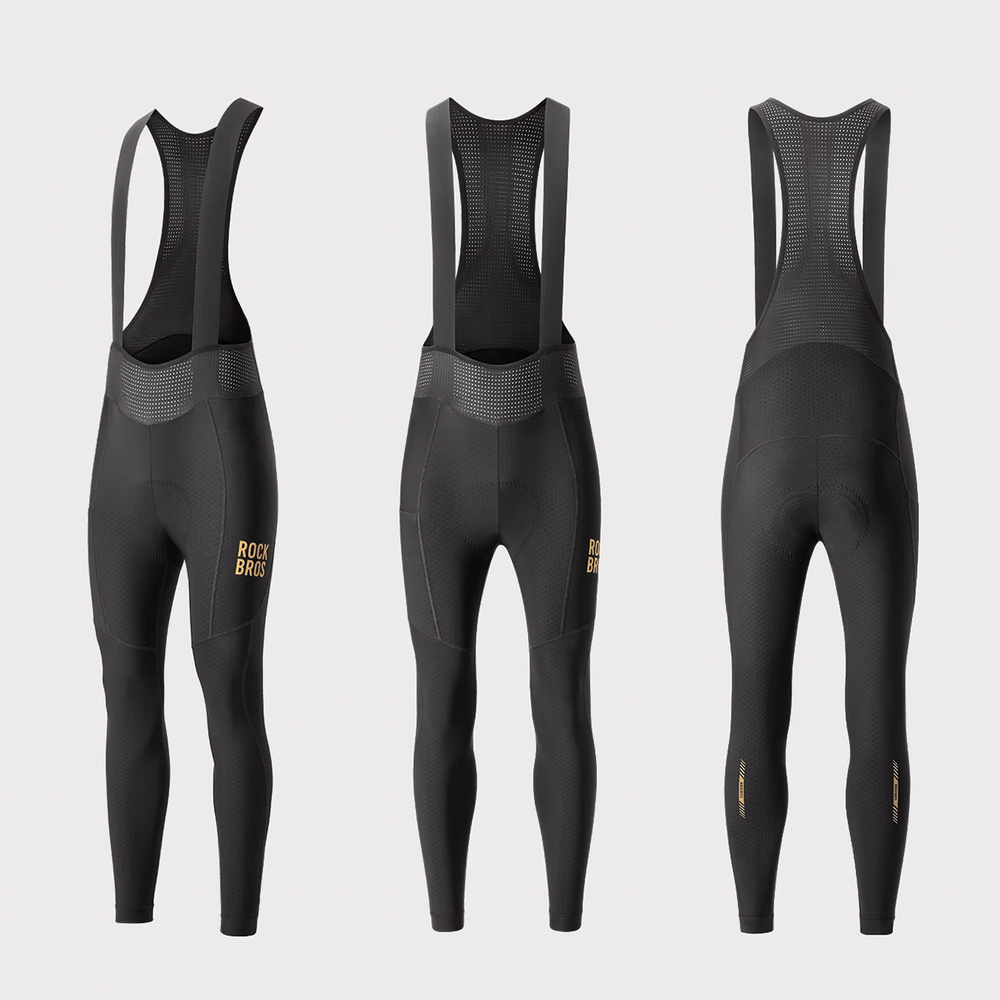 Rockbros YDCK012-1 Long Fleece Bib Tights with Pad Size S - Black