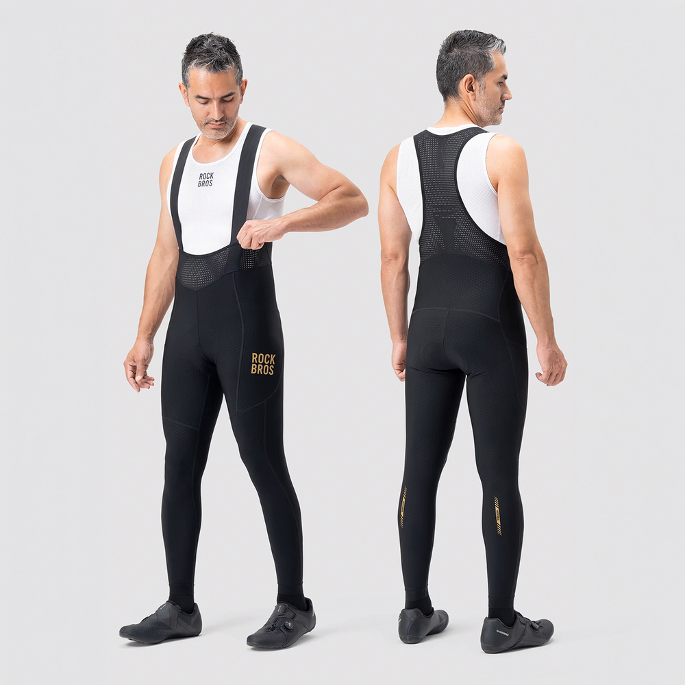 Rockbros YDCK012-1 Long Fleece Bib Tights with Pad Size M - Black