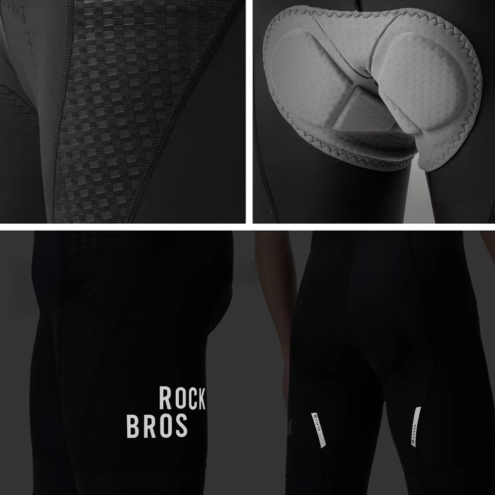 Rockbros YDDK009 Men&amp;amp;#39;s Cycling Bib Shorts with Pad Size XXL - Black