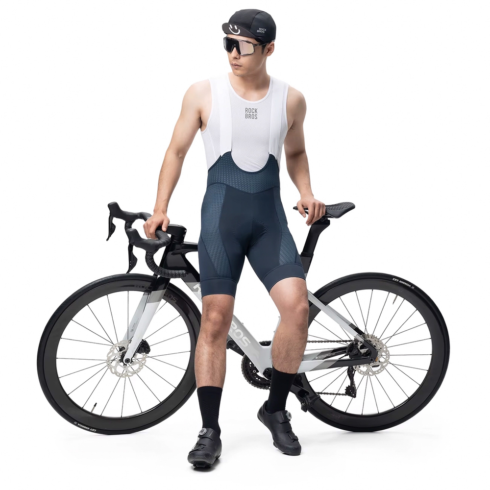 Rockbros YDDK009 Men&amp;amp;#39;s Cycling Bib Shorts with Pad Size XXL - Dark Blue