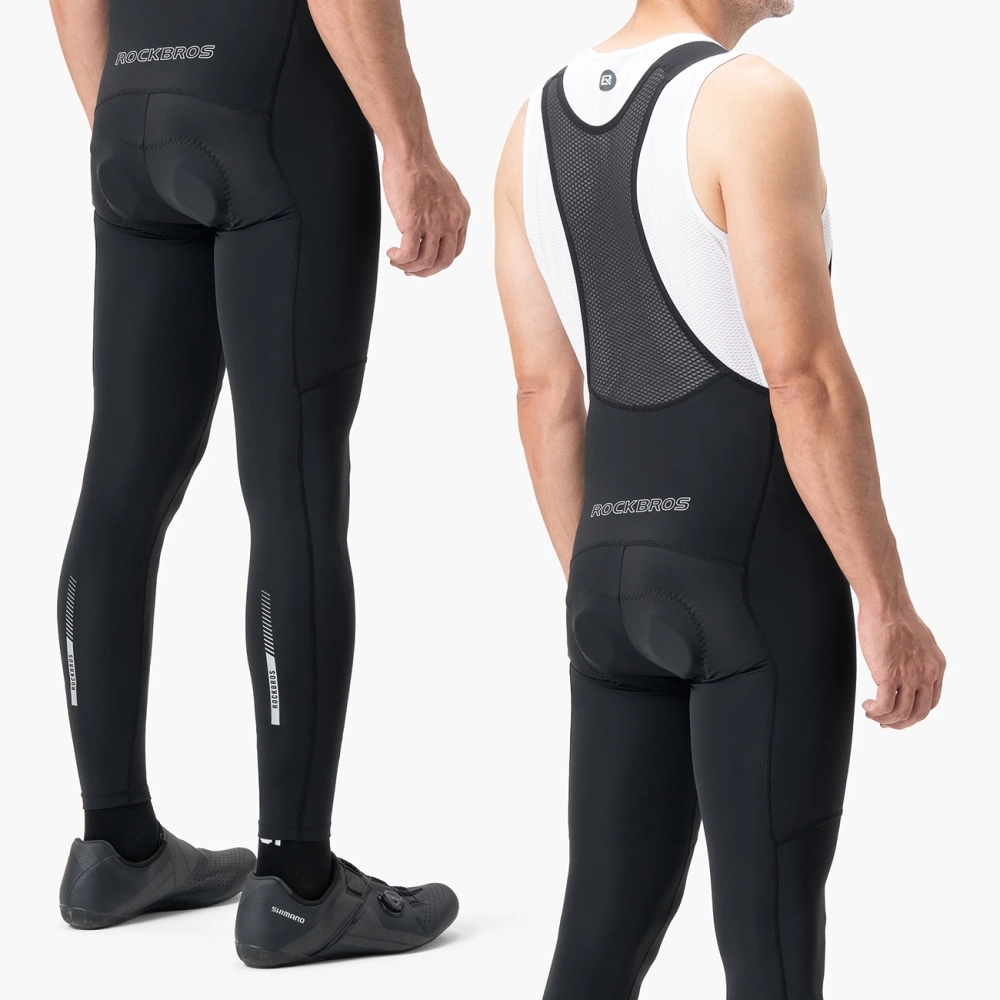 Rockbros 200021 Long Cycling Bib Shorts with Pad Size S - Black