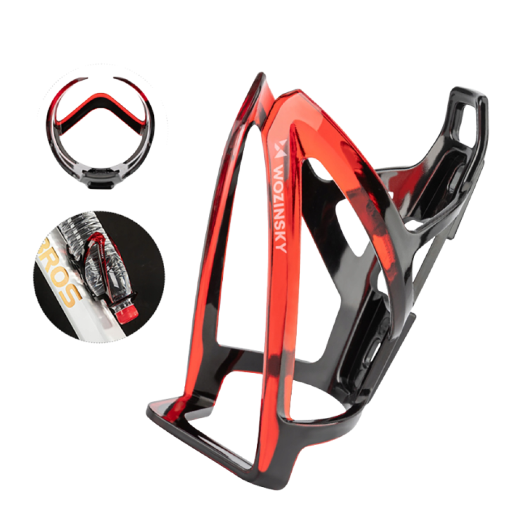 Wozinsky WUR-01BR Bike Bottle Holder Basket - Black and Red