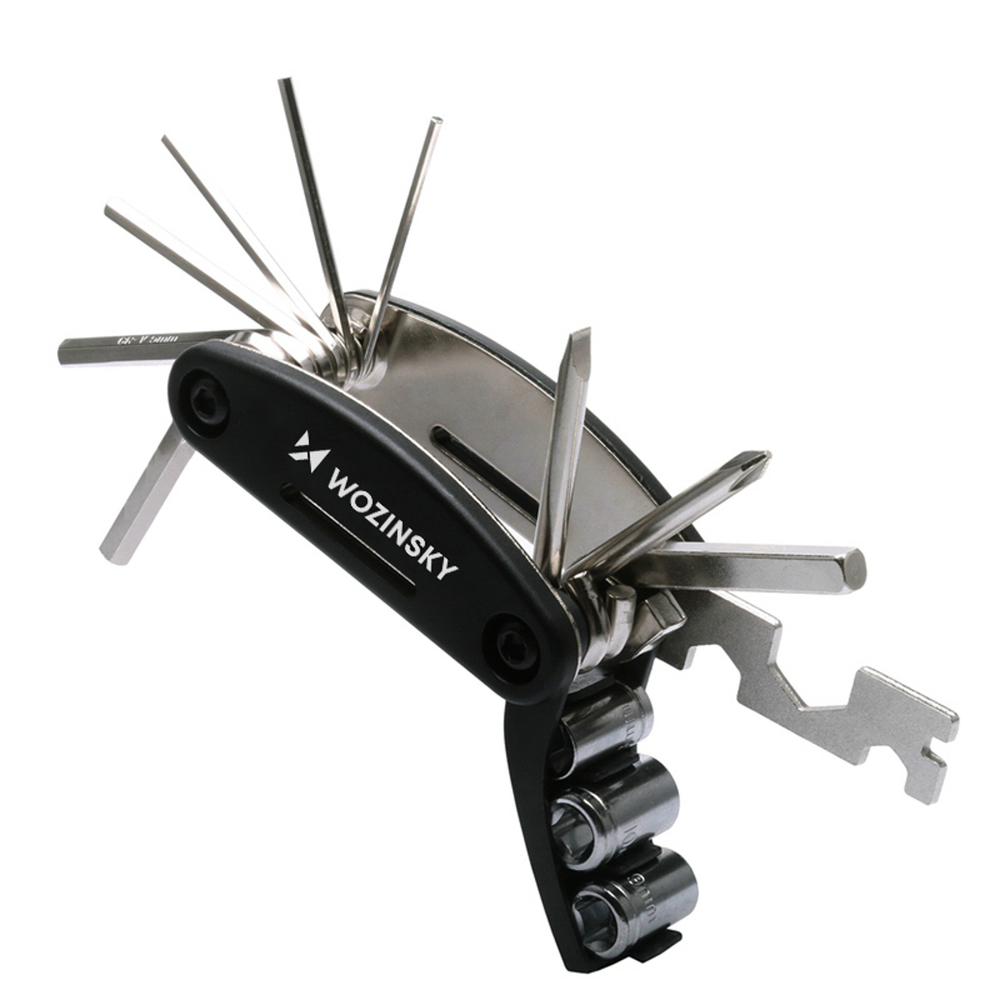 Wozinsky WWZ-01N 16-in-1 Multifunctional Bicycle Repair Tool Set - Black