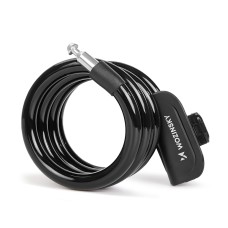 Wozinsky WPB-01R Portable Bike Lock with Anti-Theft Cable and 2 Keys for Electric Bikes and Motorcycles - Black