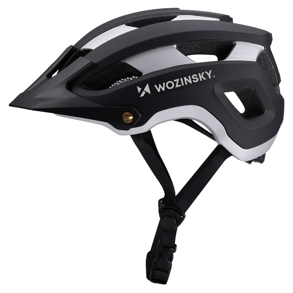 Wozinsky MTB bicycle helmet with removable visor, lightweight L - black and silver