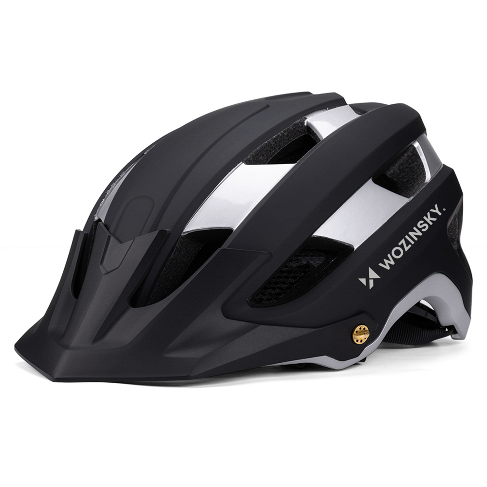 Wozinsky MTB bicycle helmet with removable visor, lightweight L - black and silver
