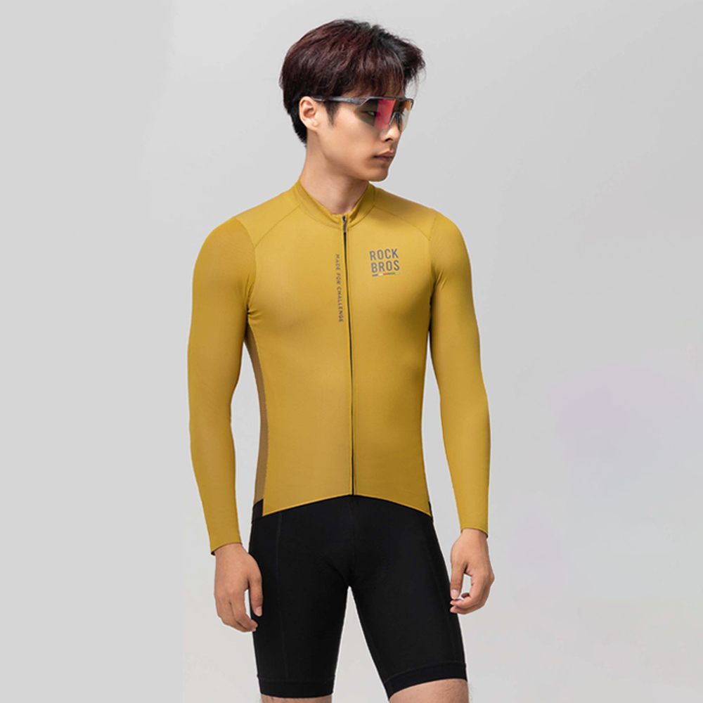 Rockbros 15120015024 ROAD TO SKY men&amp;amp;#39;s cycling jersey long sleeve M - yellow