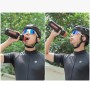 Rockbros 750 ml Bike Bottle - Transparent Black with Red Mouthpiece