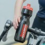 Rockbros 750 ml Bike Bottle - Transparent Black with Red Mouthpiece