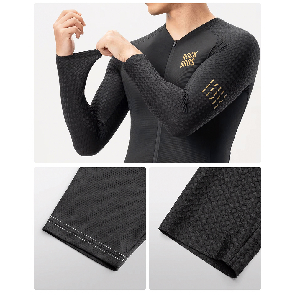 Rockbros YDCX008 Diamond Long Sleeve Cycling Jersey Size XXXL - Black