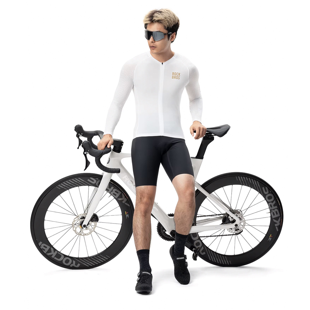 Rockbros YDCX008 Diamond Long Sleeve Cycling Jersey Size XS - White
