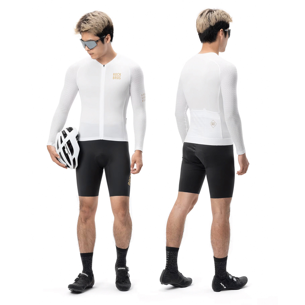 Rockbros YDCX008 Diamond Long Sleeve Cycling Jersey Size XXL - White