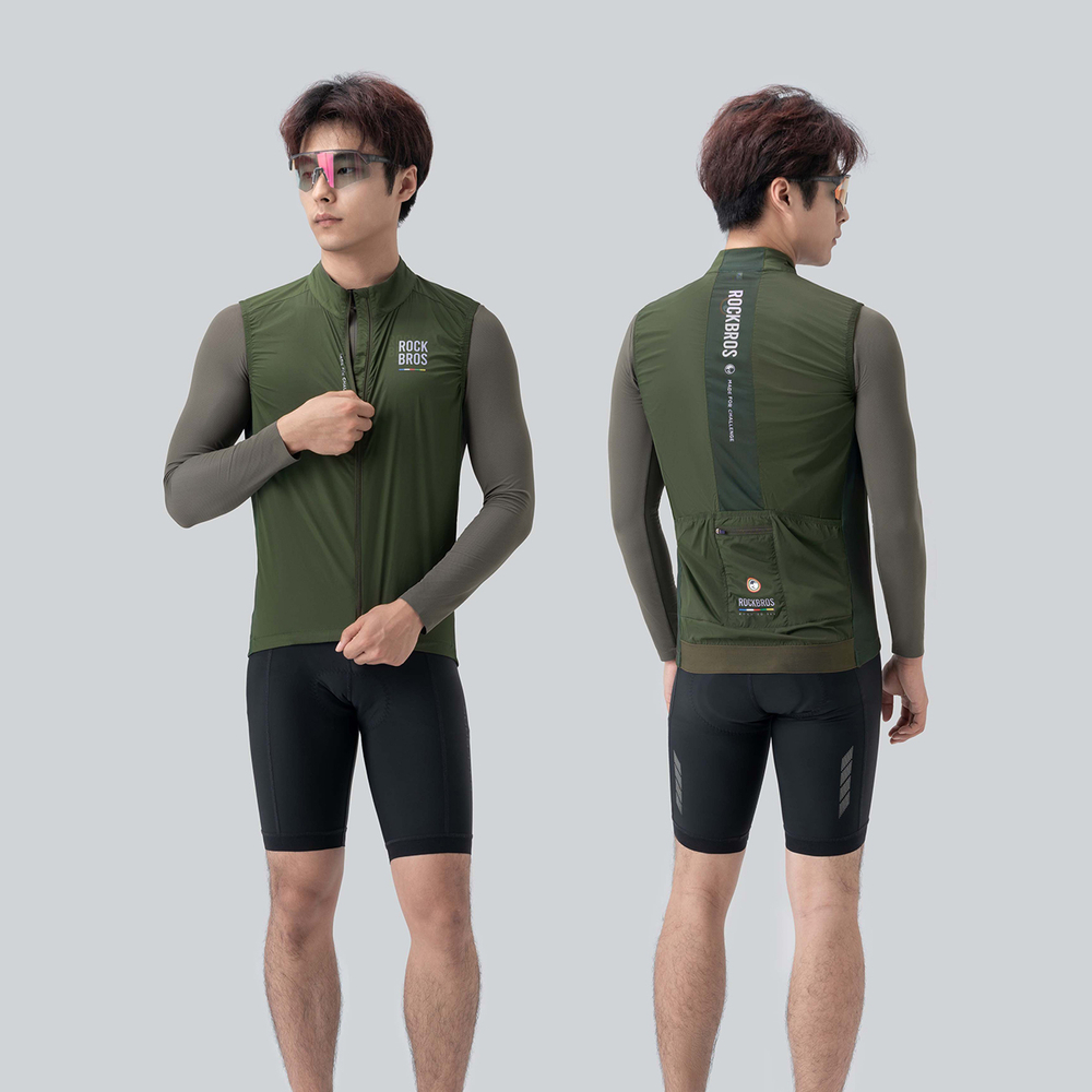 Rockbros TLMJ003-01 ROAD TO SKY men&amp;amp;#39;s lightweight breathable cycling vest S - green