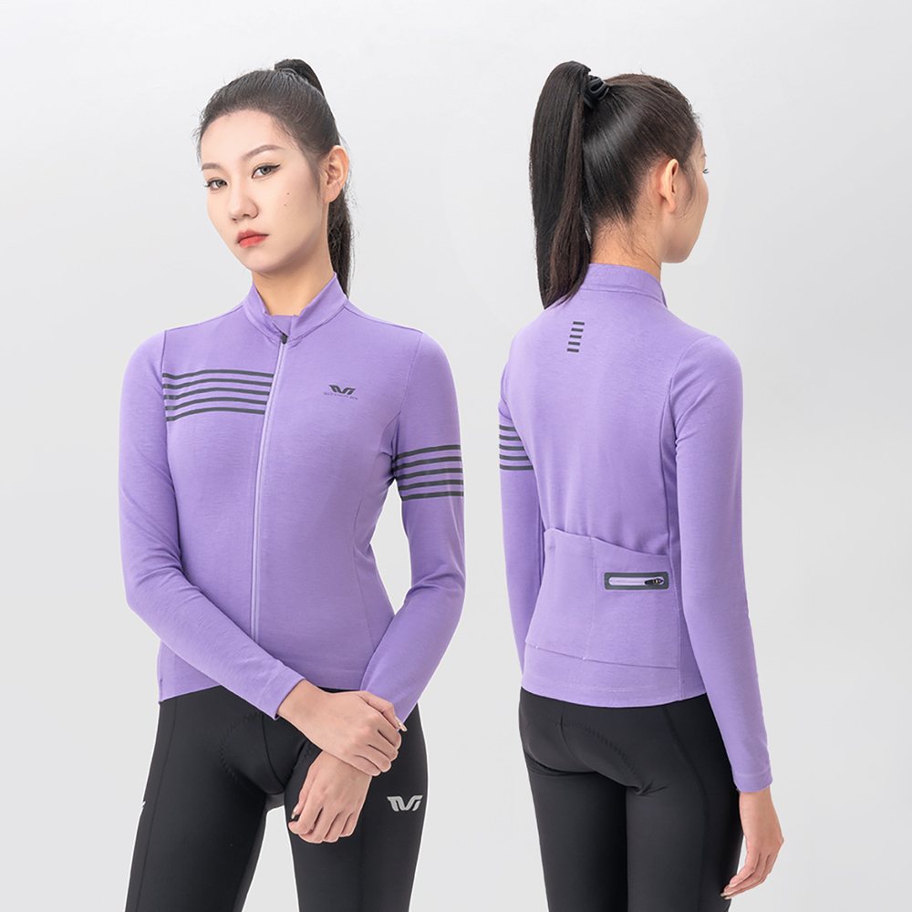 Rockbros YPW065 TVI Women&amp;amp;#39;s Long Sleeve Cycling Jersey Fall/Winter M - Purple