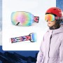 Rockbros SP284 Kids Ski Goggles Anti-Fog with UV Filter Gray Lens with Pink Mirror - White