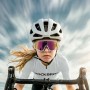 Rockbros SP383 Shining Warrior Cycling Glasses - Matte White Frame, Polarized Red Lenses