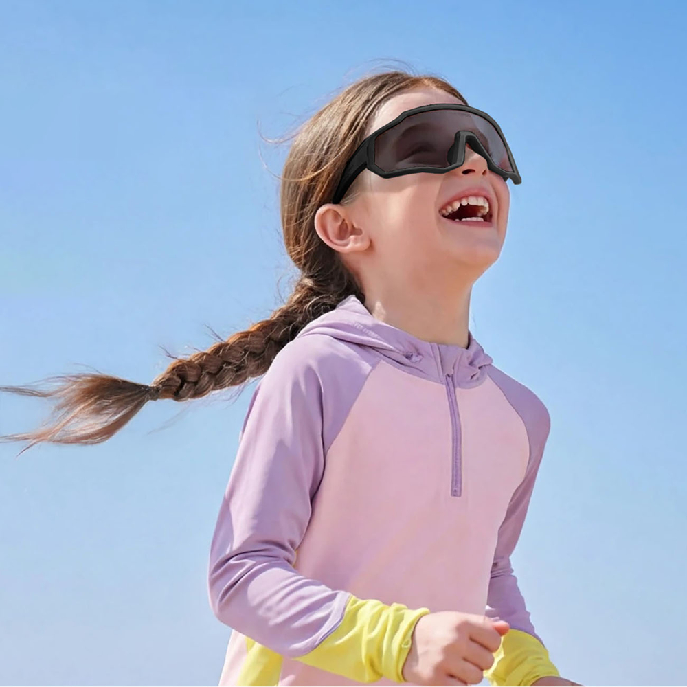 Rockbros SP383 Polarized Mirror Kids Cycling Glasses with UV400 Protection - Black