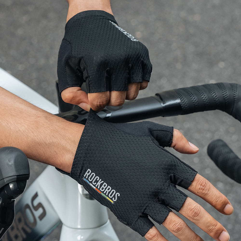Rockbros TLS004 ROAD TO SKY Short Shock Absorbing Cycling Gloves L - Black