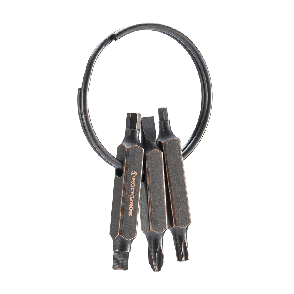 Rockbros VK-ARCO3 ROAD TO SKY Multitool 6-in-1 Keychain - Brown