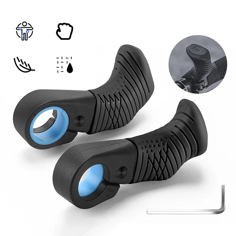 Wozinsky WGR-M22 MTB Bike Grips 22.2 mm Ergonomic Thumb Grips - Black