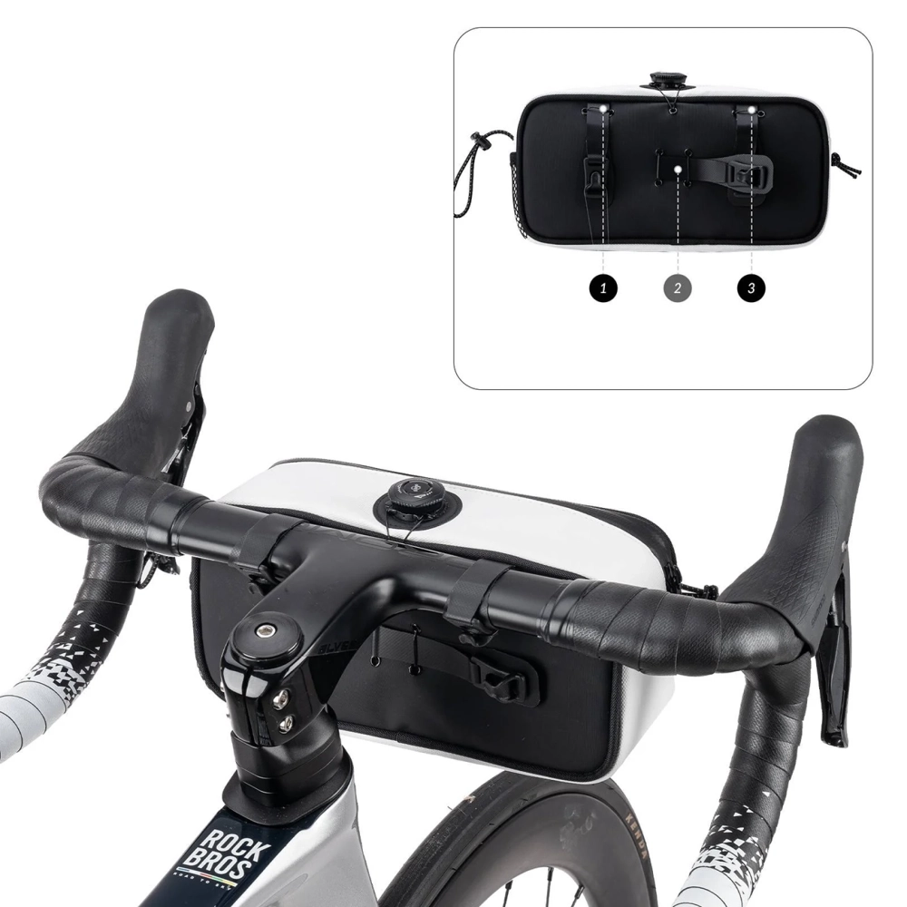 Rockbros TL001 ROAD TO SKY 1.9L Waterproof Handlebar Bike Bag - White