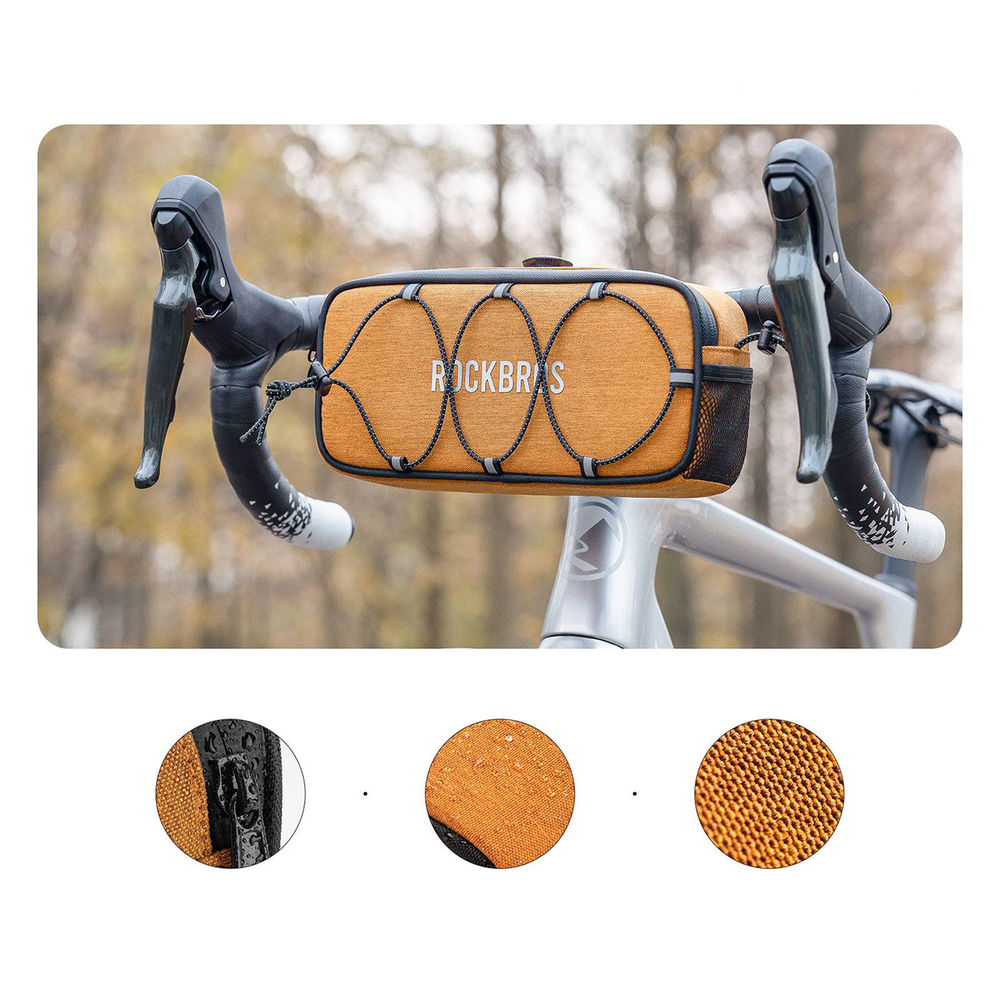 Rockbros TL001 ROAD TO SKY 1.9L Handlebar Bike Bag Waterproof - Orange
