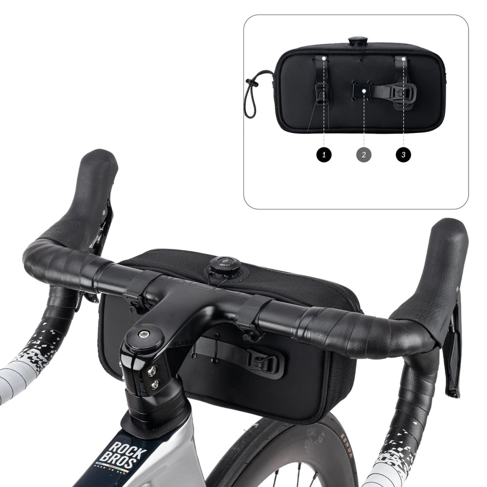 Rockbros TL001 ROAD TO SKY 1.9L Waterproof Handlebar Bike Bag - Black