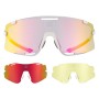 Rockbros SP338 ROAD TO SKY Cycling Glasses with Interchangeable Lenses - Cream