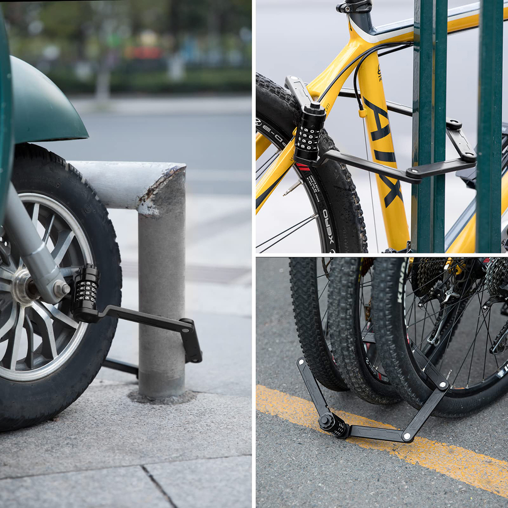 Rockbros LFCXR0085 Folding Bike Lock with Combination - Black