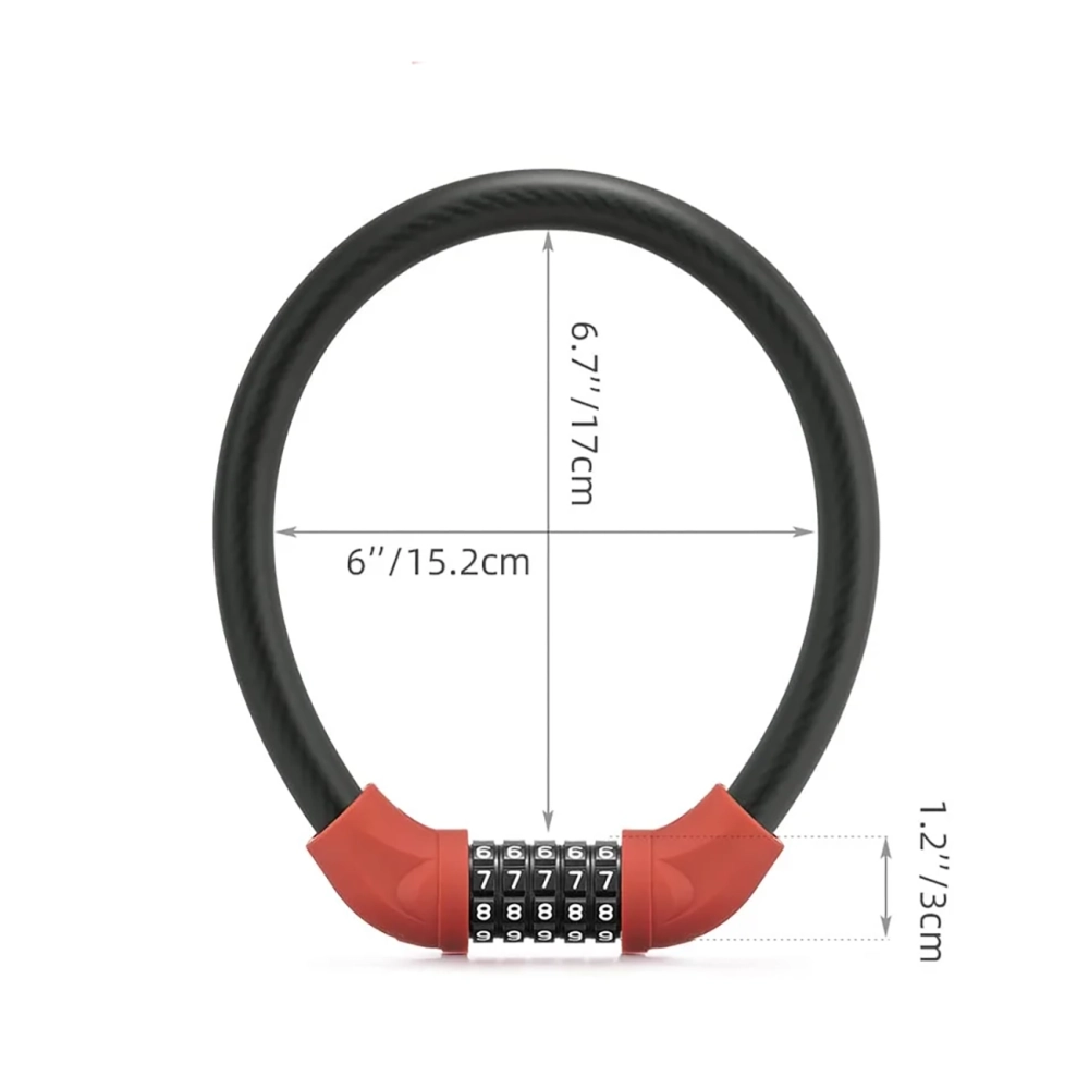 Rockbros RKS570-RD ​​bike lock – steel cable, code