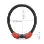 Rockbros RKS870-BK bicycle lock with code, steel cable, 85 cm - red