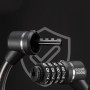Rockbros 87639-4 bicycle lock with code and steel cable - black