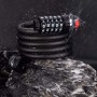 Rockbros RKS531 bike lock with 5-digit code, steel cable, 180 cm, with LED lighting - black