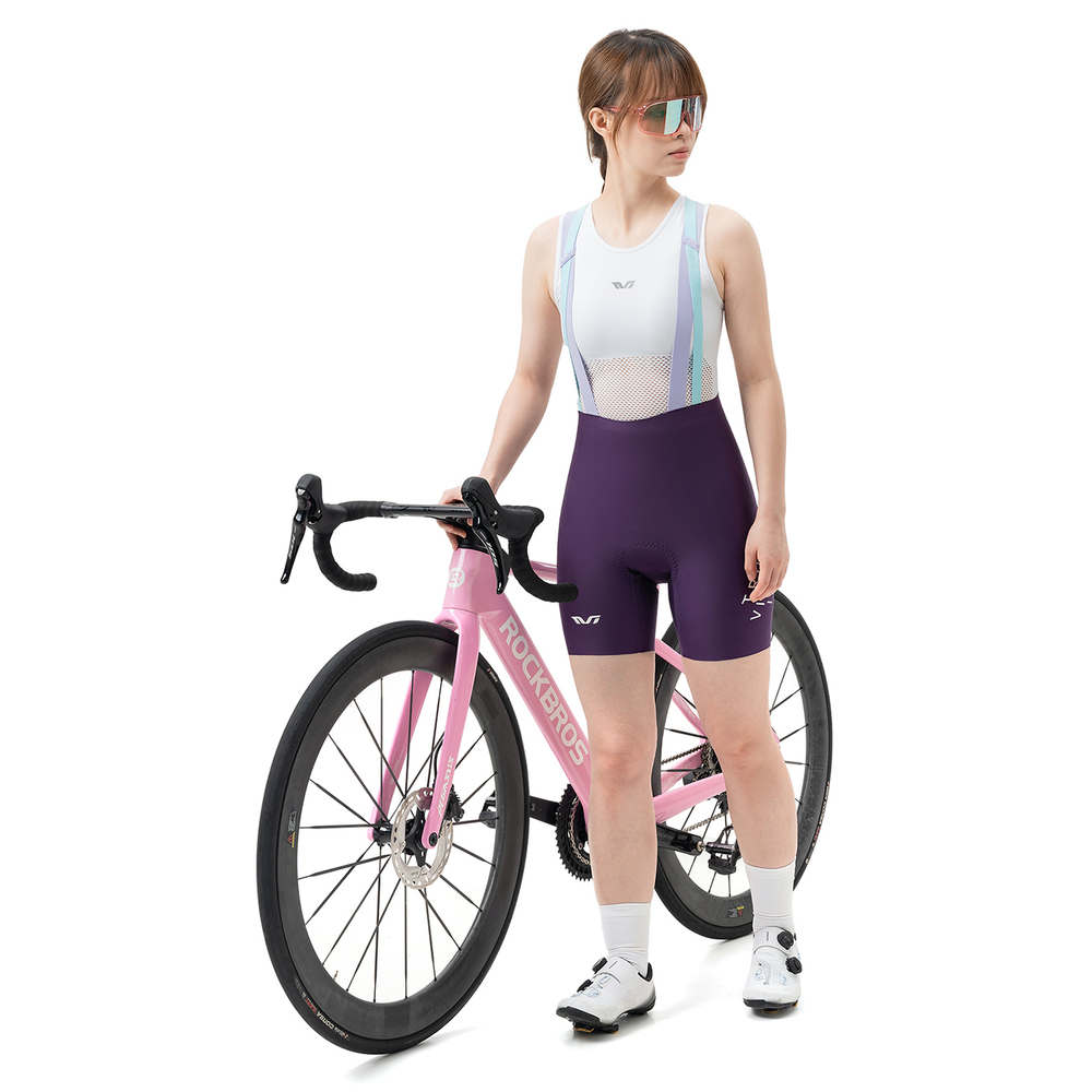 Rockbros YDDK017-1 TVI Women&amp;amp;#39;s Cycling Shorts with Bib and Pad Size S - Purple