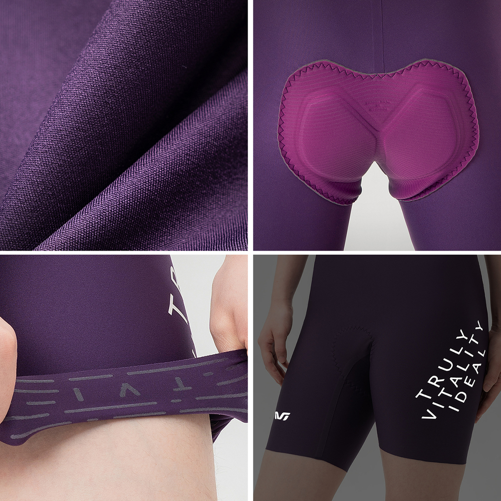 Rockbros YDDK017-1 TVI Women&amp;amp;#39;s Cycling Shorts with Bib and Pad Size M - Purple