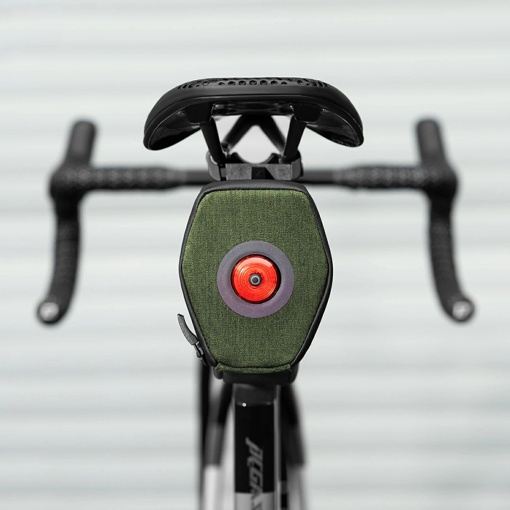 Rockbros C52-2 lightweight saddle bag with 250 mAh lighting - green