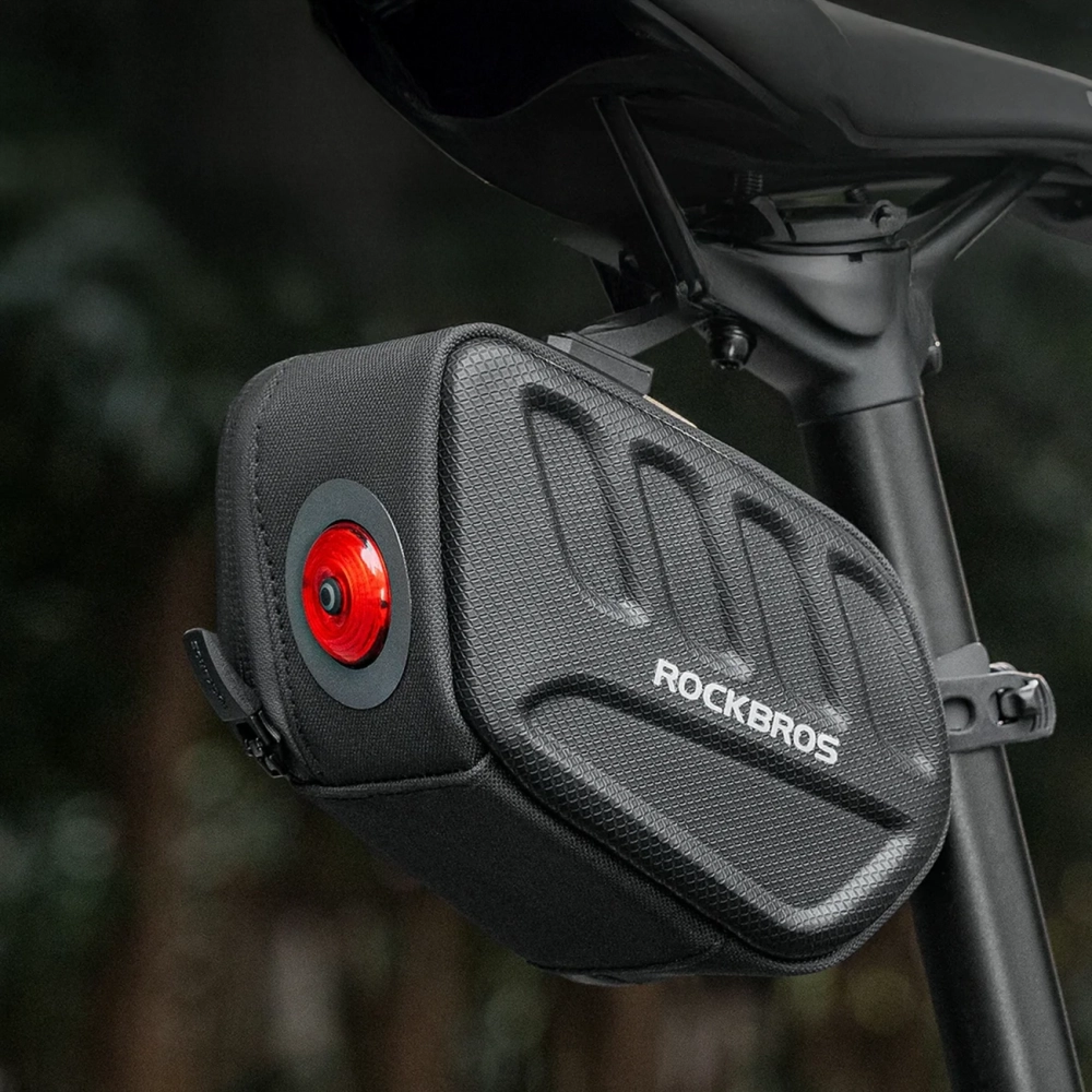 Rockbros C61 Bike Saddle Bag with Smart Rear Light 0.45L - Black