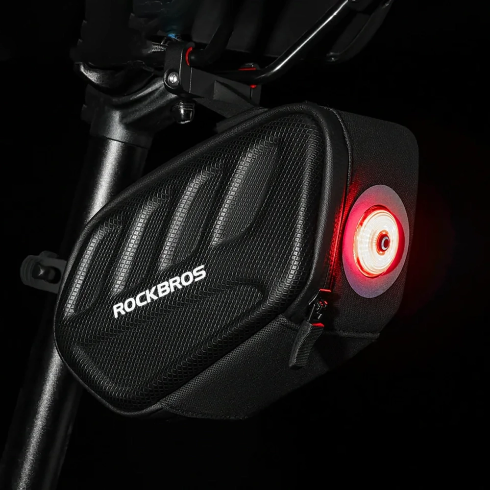 Rockbros C61 Bike Saddle Bag with Smart Rear Light 0.45L - Black