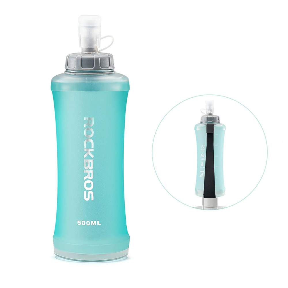 Rockbros 350017002 soft flask running water bottle 500 ml - light blue