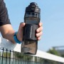 Rockbros S550H-1 700 ml Thermal Bottle with Magnetic Holder and Mounting Strap - Black