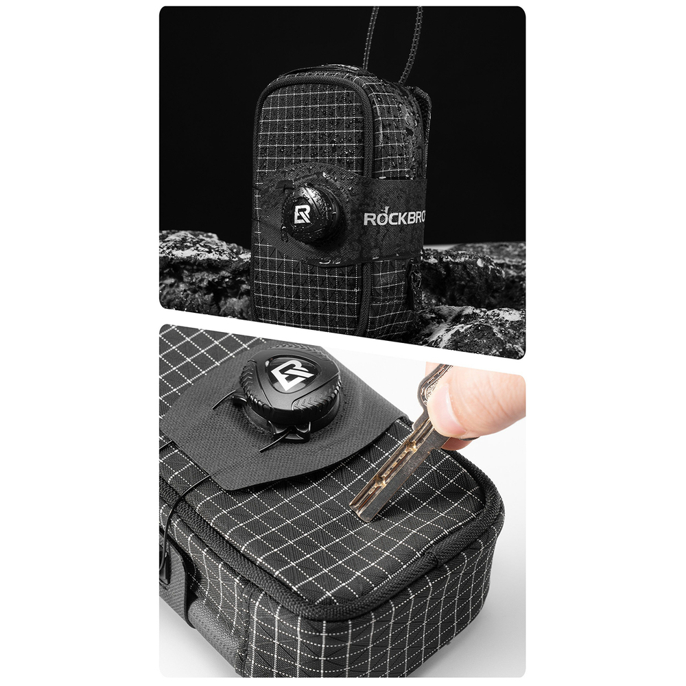 Rockbros P010 multifunctional saddle bag with bottle holder - black
