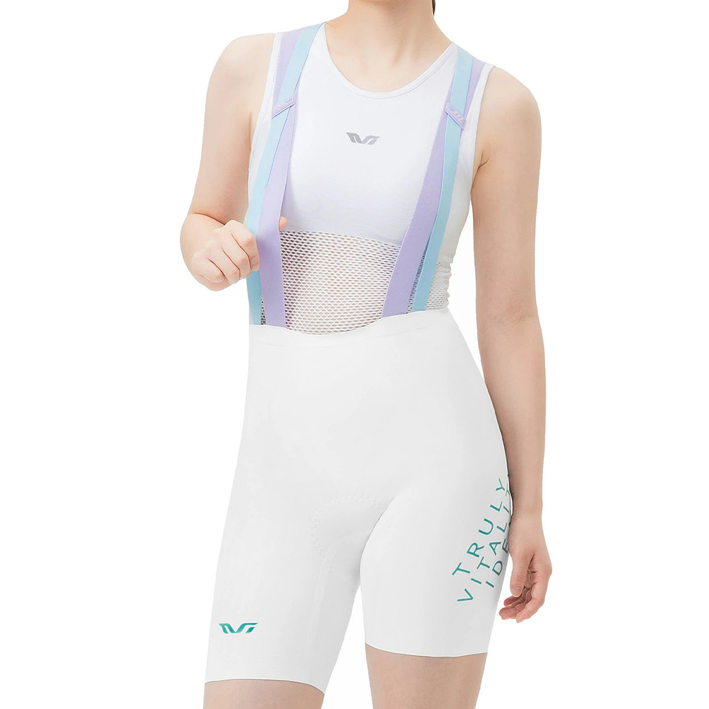 Rockbros YDDK017-1 TVI Women&amp;amp;#39;s Cycling Shorts with Bib and Pad Size M - White