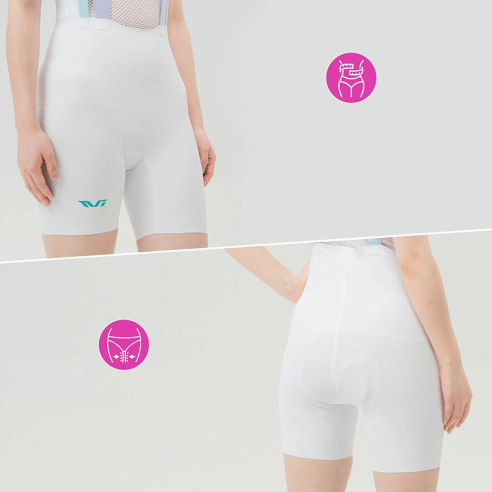 Rockbros YDDK017-1 TVI Women&amp;amp;#39;s Cycling Shorts with Bib and Pad Size M - White
